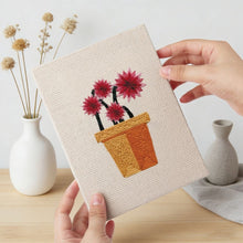 Load image into Gallery viewer, Punch Needle Kits (4 pieces) with frames - Blooming Mini Pots 3