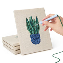 Load image into Gallery viewer, Punch Needle Kits (4 pieces) with frames - Green Oasis