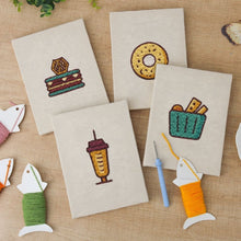 Load image into Gallery viewer, Punch Needle Kits (4 pieces) with frames - Morning Sweets