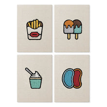 Load image into Gallery viewer, Punch Needle Kits (4 pieces) with frames - Cute Snacks Figured'Art