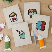 Load image into Gallery viewer, Punch Needle Kits (4 pieces) with frames - Cute Snacks