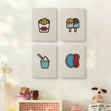 Load image into Gallery viewer, Punch Needle Kits (4 pieces) with frames - Cute Snacks