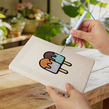 Load image into Gallery viewer, Punch Needle Kits (4 pieces) with frames - Cute Snacks