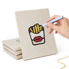 Load image into Gallery viewer, Punch Needle Kits (4 pieces) with frames - Cute Snacks