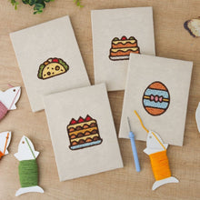 Load image into Gallery viewer, Punch Needle Kits (4 pieces) with frames - Cake and Treats