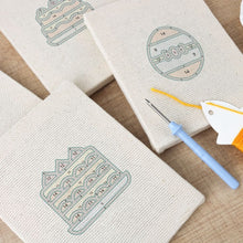 Load image into Gallery viewer, Punch Needle Kits (4 pieces) with frames - Cake and Treats
