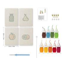 Load image into Gallery viewer, Punch Needle Kits (4 pieces) with frames - Fruit Fiesta 1