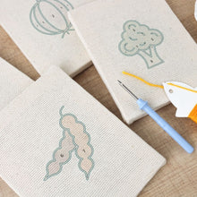 Load image into Gallery viewer, Punch Needle Kits (4 pieces) with frames - Veggie Delights