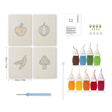 Load image into Gallery viewer, Punch Needle Kits (4 pieces) with frames - Veggie Delights
