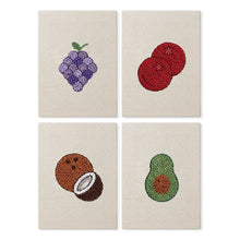 Load image into Gallery viewer, Punch Needle Kits (4 pieces) with frames - Fruit Fiesta 2 Figured'Art