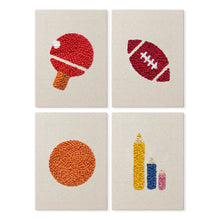 Load image into Gallery viewer, Punch Needle Kits (4 pieces) with frames - Sporty Fun Figured'Art