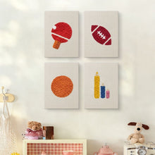 Load image into Gallery viewer, Punch Needle Kits (4 pieces) with frames - Sporty Fun