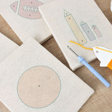 Load image into Gallery viewer, Punch Needle Kits (4 pieces) with frames - Sporty Fun