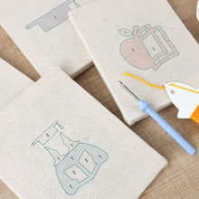 Load image into Gallery viewer, Punch Needle Kits (4 pieces) with frames - Study Time
