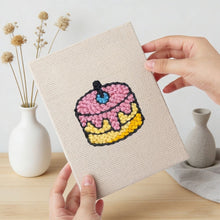 Load image into Gallery viewer, Punch Needle Kits (4 pieces) with frames - Breakfast Treats 3