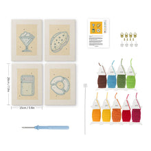 Load image into Gallery viewer, Punch Needle Kits (4 pieces) with frames - Yummy Snacks
