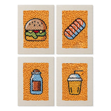 Load image into Gallery viewer, Punch Needle Kits (4 pieces) with frames - Tasty Meal Figured'Art