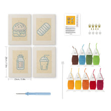 Load image into Gallery viewer, Punch Needle Kits (4 pieces) with frames - Tasty Meal