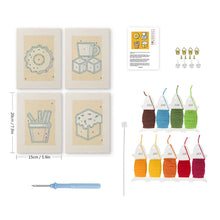 Load image into Gallery viewer, Punch Needle Kits (4 pieces) with frames - Tasty Delights