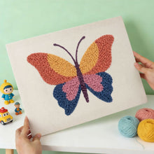 Load image into Gallery viewer, Punch Needle Kit with frame - Orange Butterfly