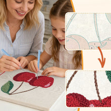 Load image into Gallery viewer, Punch Needle Kit with frame - Cherries