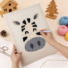Load image into Gallery viewer, Punch Needle Kit with frame - Happy Zebra