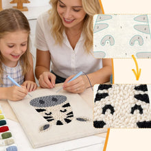 Load image into Gallery viewer, Punch Needle Kit with frame - Happy Zebra