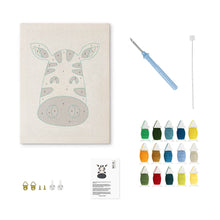 Load image into Gallery viewer, Punch Needle Kit with frame - Happy Zebra