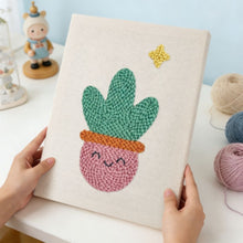 Load image into Gallery viewer, Punch Needle Kit with frame - Smiling Cactus