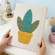 Load image into Gallery viewer, Punch Needle Kit with frame - Golden Succulent