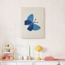 Load image into Gallery viewer, Punch Needle Kit with frame - Blue Dream Butterfly