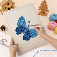 Load image into Gallery viewer, Punch Needle Kit with frame - Blue Dream Butterfly