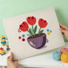 Load image into Gallery viewer, Punch Needle Kit with frame - Colorful Tulips