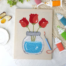 Load image into Gallery viewer, Punch Needle Kit with frame - Jar of Tulips