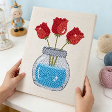 Load image into Gallery viewer, Punch Needle Kit with frame - Jar of Tulips