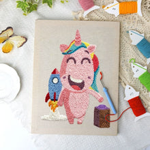 Load image into Gallery viewer, Punch Needle Kit with frame - Unicorn Adventure