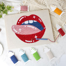 Load image into Gallery viewer, Punch Needle Kit with frame - Pop Art Lips