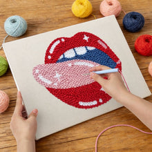 Load image into Gallery viewer, Punch Needle Kit with frame - Pop Art Lips