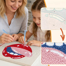 Load image into Gallery viewer, Punch Needle Kit with frame - Pop Art Lips