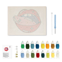 Load image into Gallery viewer, Punch Needle Kit with frame - Pop Art Lips