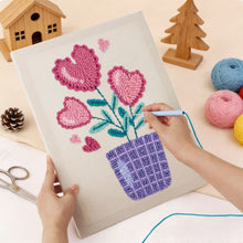 Load image into Gallery viewer, Punch Needle Kit with frame - Heartfelt Flowers