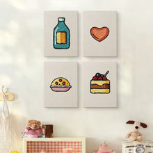 Load image into Gallery viewer, Punch Needle Kits (4 pieces) with frames - Yummy Favorites 1
