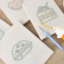 Load image into Gallery viewer, Punch Needle Kits (4 pieces) with frames - Yummy Favorites 1
