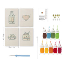 Load image into Gallery viewer, Punch Needle Kits (4 pieces) with frames - Yummy Favorites 1