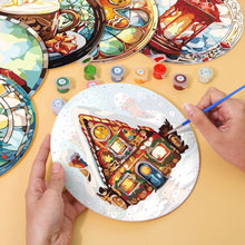 Load image into Gallery viewer, Paint by numbers 20cm Placemats (6 pieces) - Gingerbread House, Christmas Tree and Winter Designs