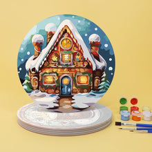 Load image into Gallery viewer, Paint by numbers 20cm Placemats (6 pieces) - Gingerbread House, Christmas Tree and Winter Designs