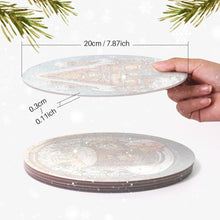 Load image into Gallery viewer, Paint by numbers 20cm Placemats (6 pieces) - Gingerbread House, Christmas Tree and Winter Designs