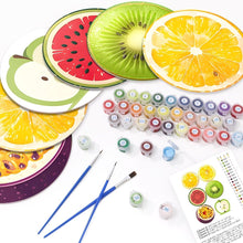 Load image into Gallery viewer, Paint by numbers 20cm Placemats (6 pieces) - Tropical Fruit Slice