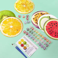 Load image into Gallery viewer, Paint by numbers 20cm Placemats (6 pieces) - Tropical Fruit Slice