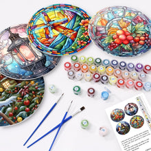 Load image into Gallery viewer, Paint by numbers 20cm Placemats (4 pieces) - Holiday and Nature